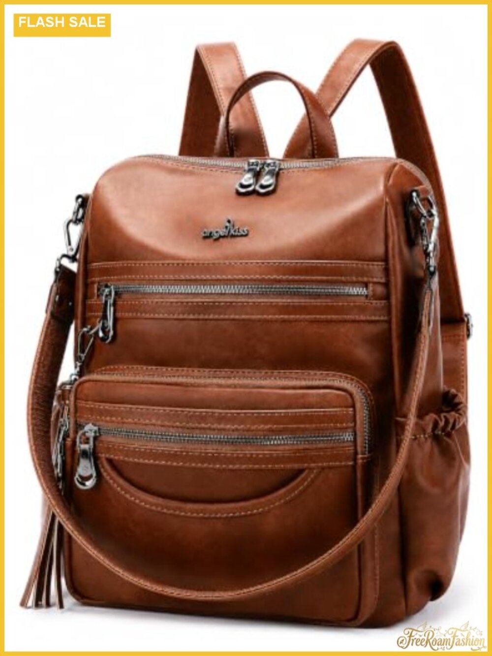 PU Leather Women's Fashion Backpack with Handle, Vegan Leather 3-in-1 Travel